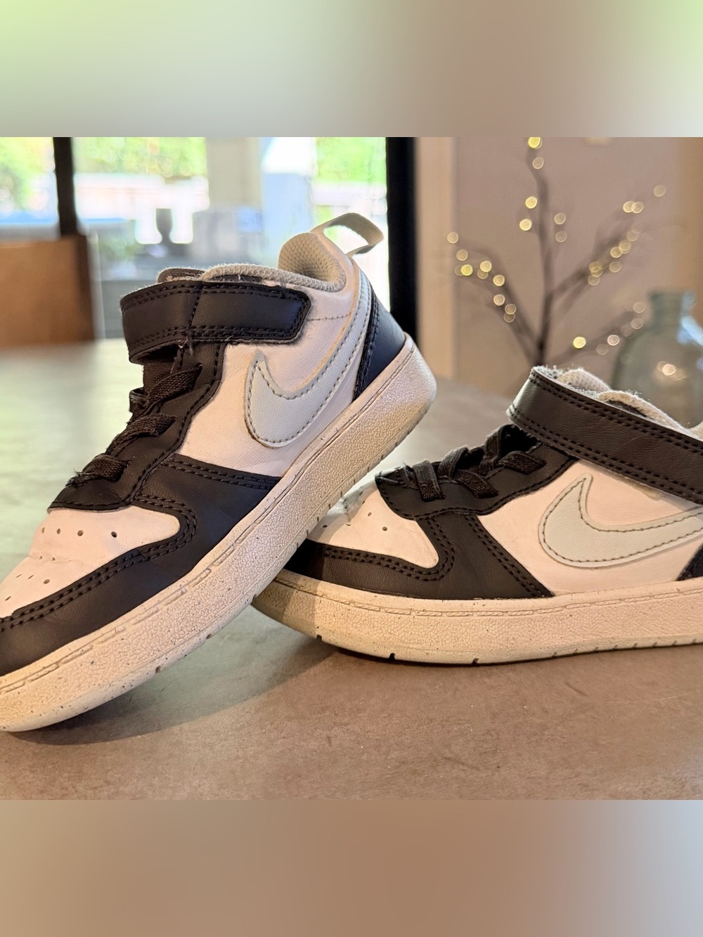 Nike Kids Mid-Top Sneakers in Black and White